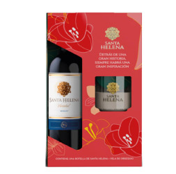 ESTUCHE VINO SANTA HELENA TINTO 750ML+ VELA