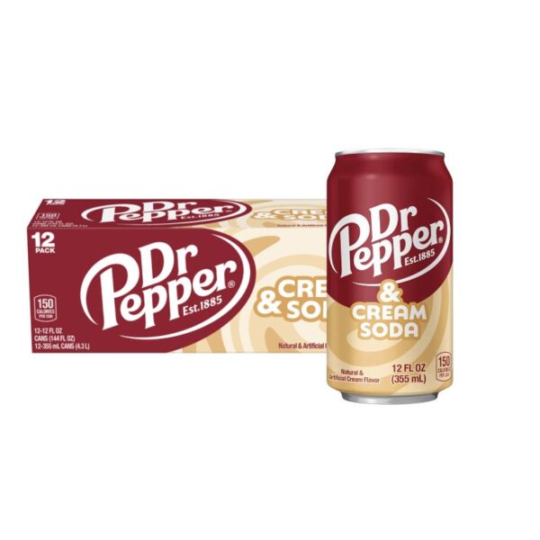 DR PEPPER CREAM SODA X355 ML X 12U
