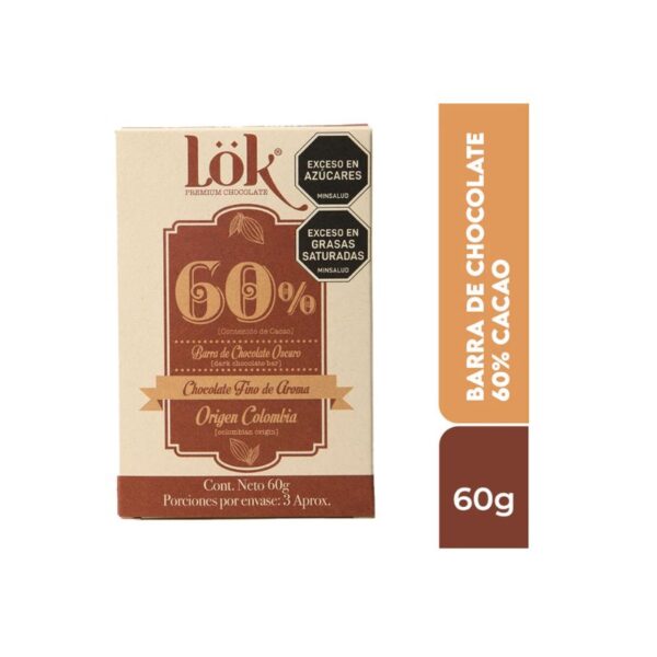 TAB CHOCOLATE LOK 60% CACAO X60gr X12