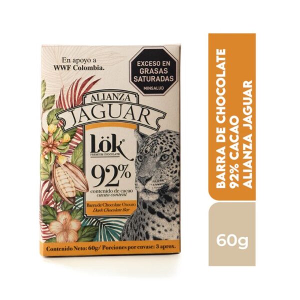 TAB CHOCOLATE LOK 92% CACAO X60gr X12