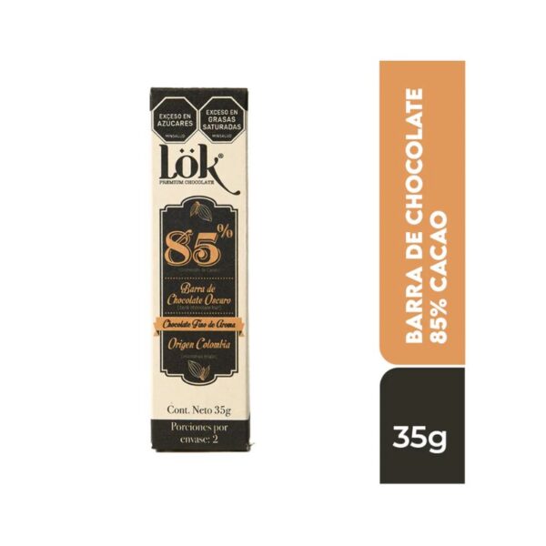 TAB CHOCOLATE LOK 85% CACAO X35grX20