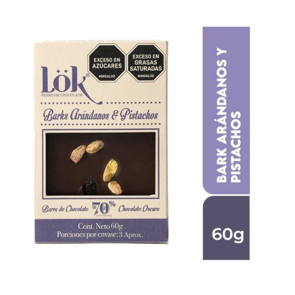 TAB LOK BARK ARÁNDANOS Y PISTACHO X60gr X12