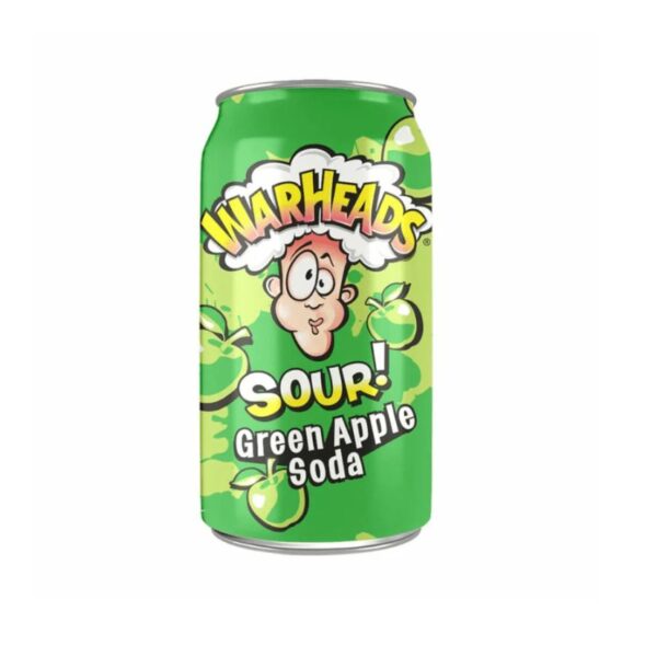 WARHEADS GREEN APPLE SODA X355 ML X 12U