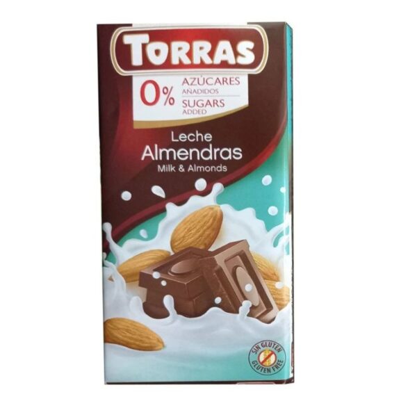 TABLETA TORRAS LECHE ALMENDRAS X75gr X12u