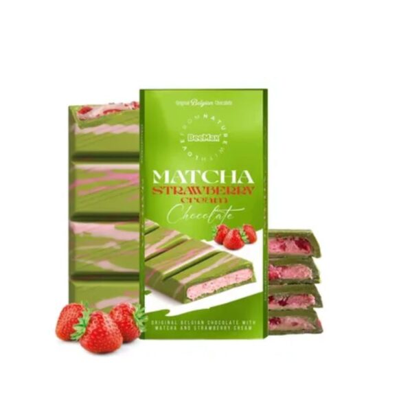 MATCHA STRAWBERRY CREAM CHOCOLATE BAR 200GR