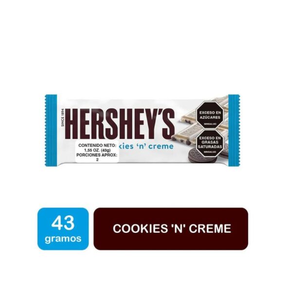HERSHEYS COOKIES AND CREAM 43GR. X12U.