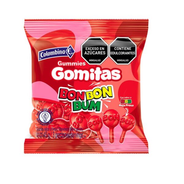 GOMAS GRISSLY BON BON BUM ROJO 45GR X24BLS