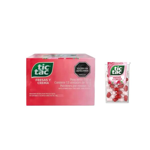 TIC TAC FRESAS Y CREMA X12U X24 DIS