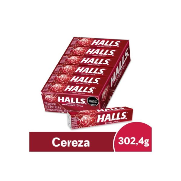 HALLS BARRA CEREZA 12U X30DIS