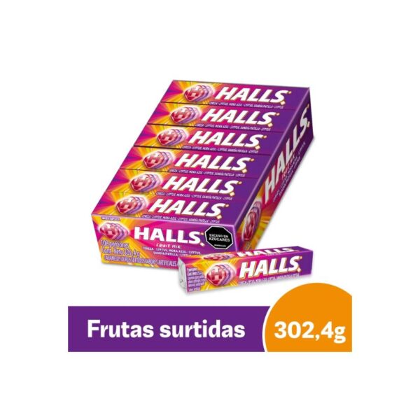 HALLS BARRA FRUIT MIX 12U X30DIS