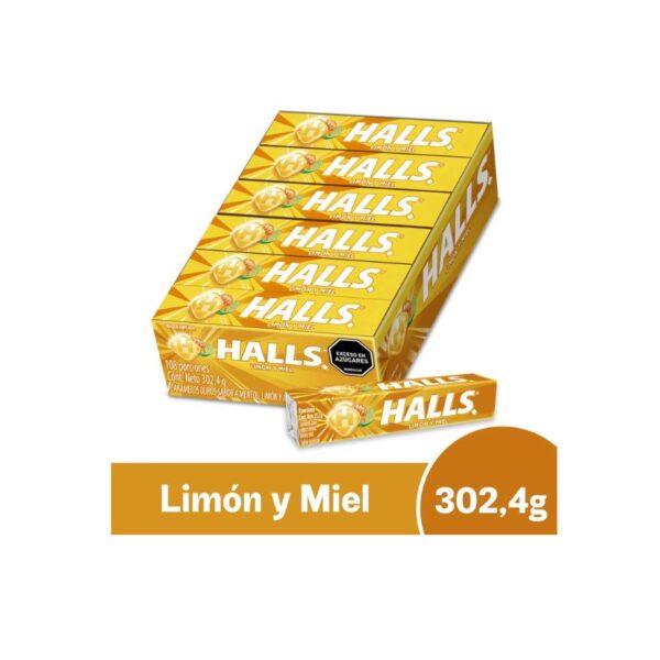 HALLS BARRA LIMÓN Y MIEL 12U X30DIS